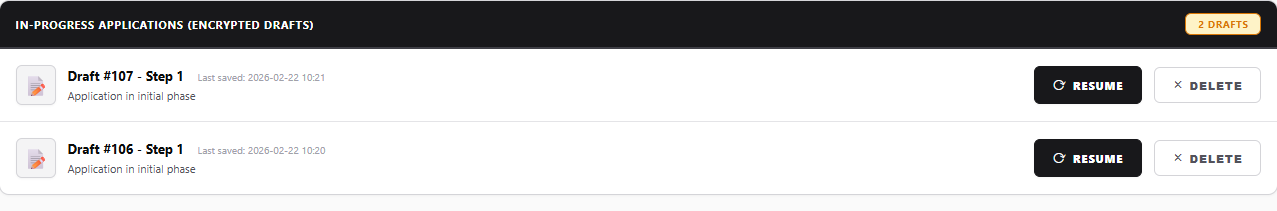 Encrypted Loan Draft Saving