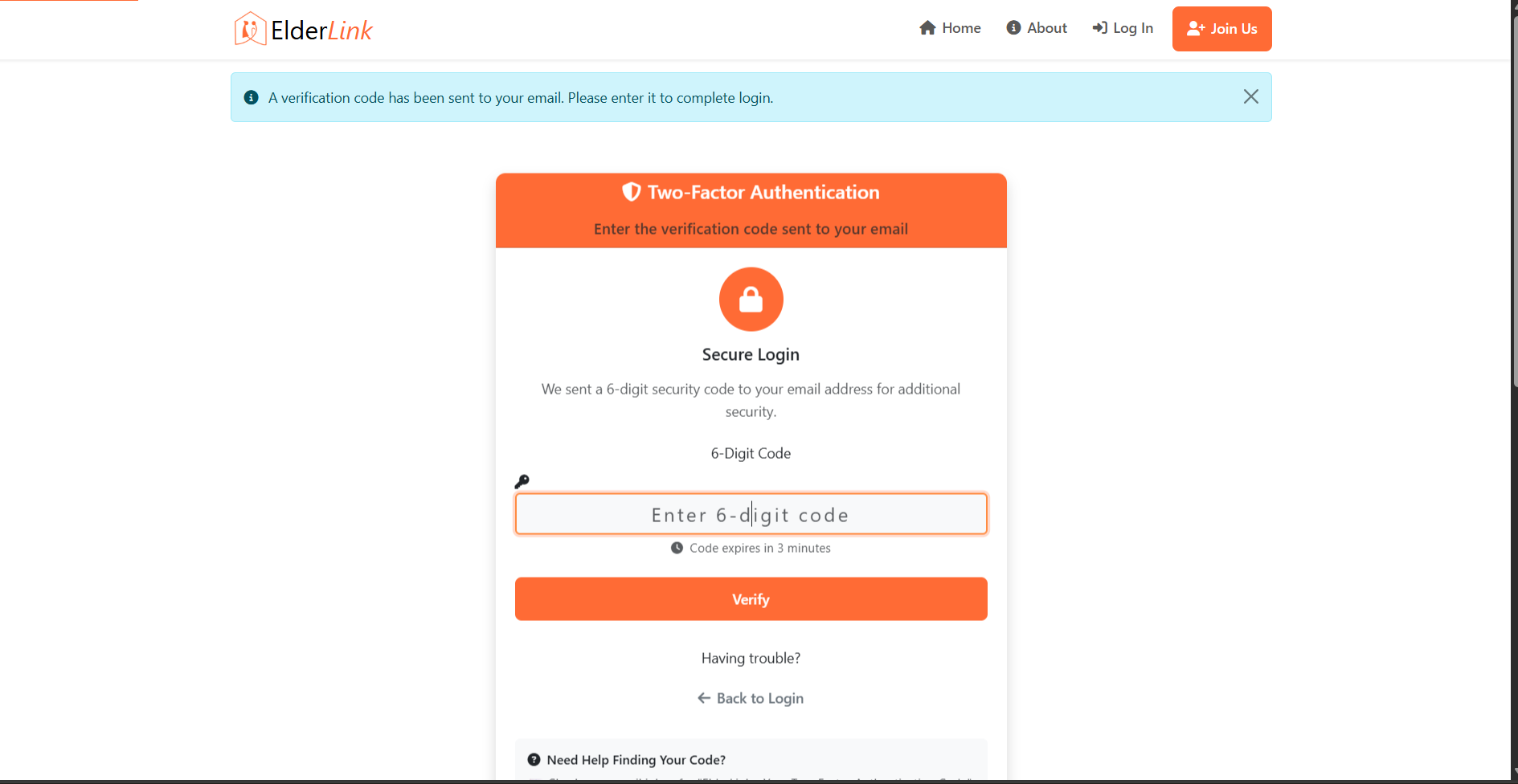 Two-Factor Authentication Code Entry