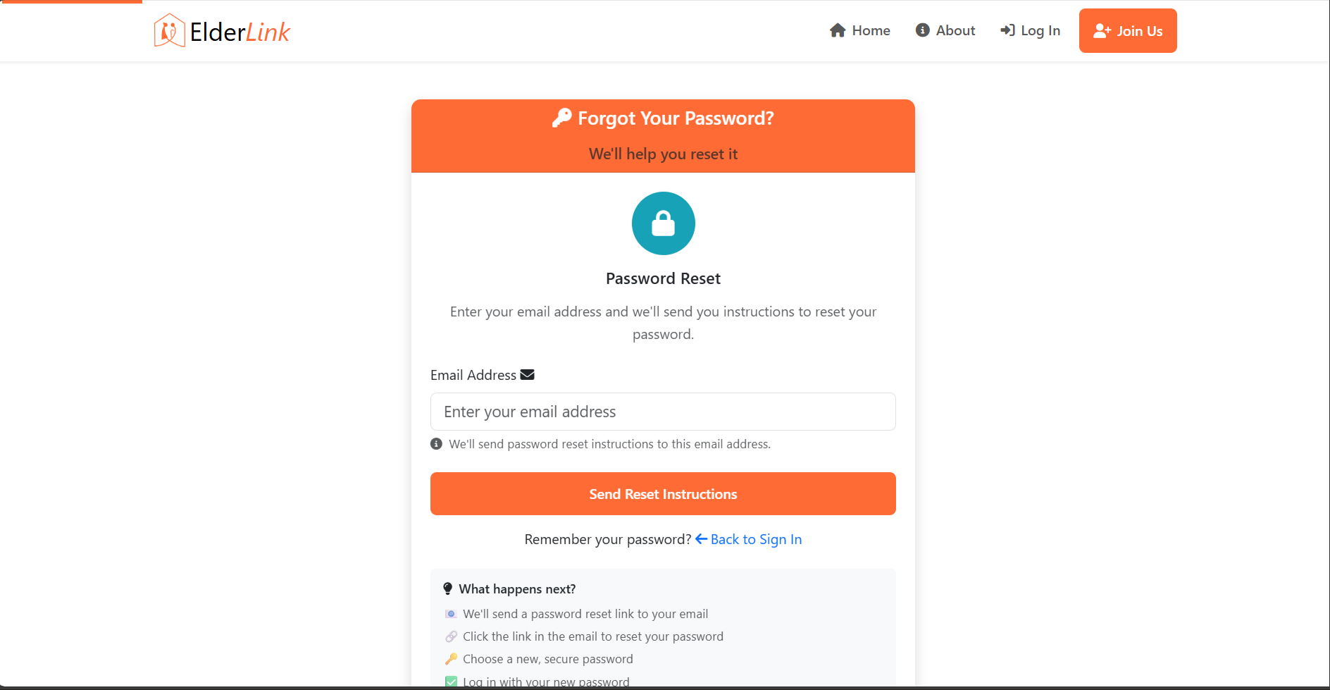 Forgot Password Page